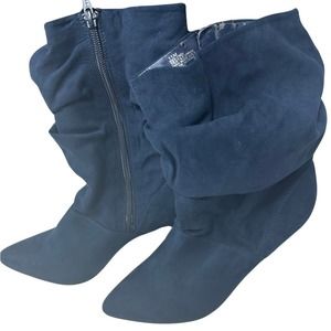 Never worn a.n.a blue suede crunch boot!  Super cute, comfortable, versatile.